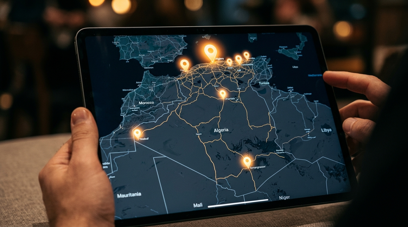 Map of verified tech stores in Algiers